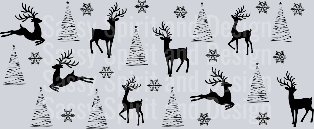 christmas reindeer tree black