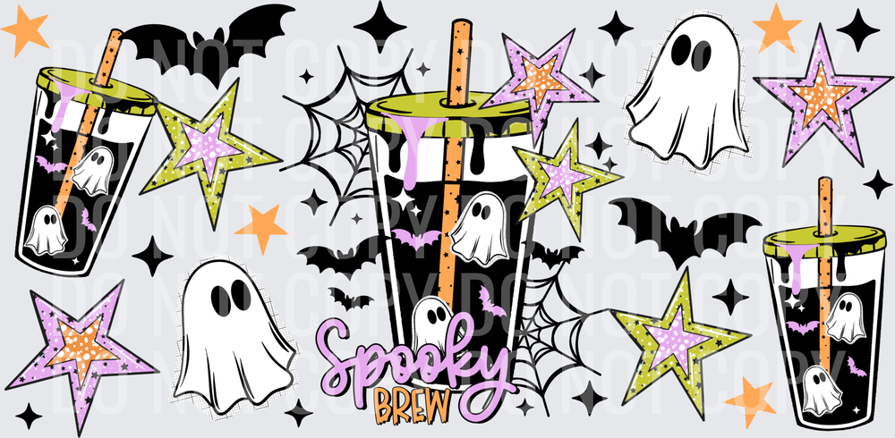 Spooky Ghostie coffee 16oz wrap
