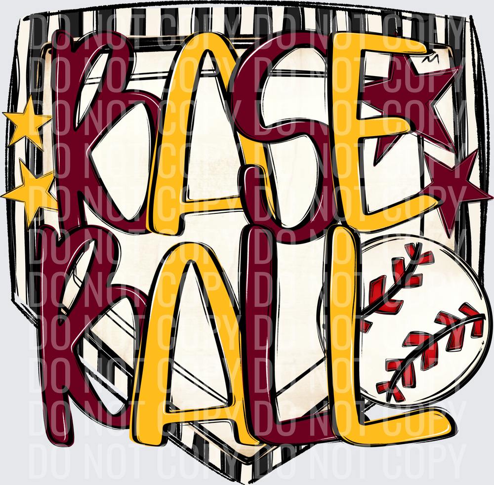 Baseball Base Maroon Ath Gold