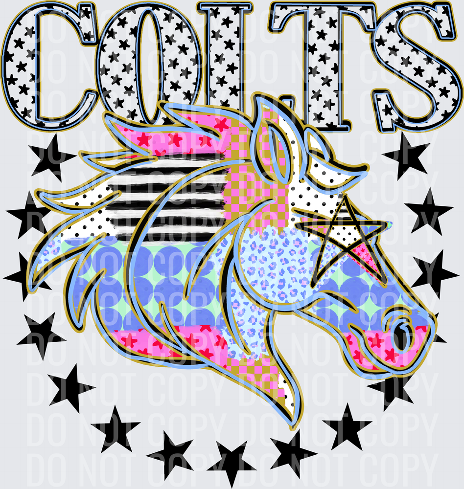 KayndiDesigns 09.26 Patchwork Varisty Stars Colts