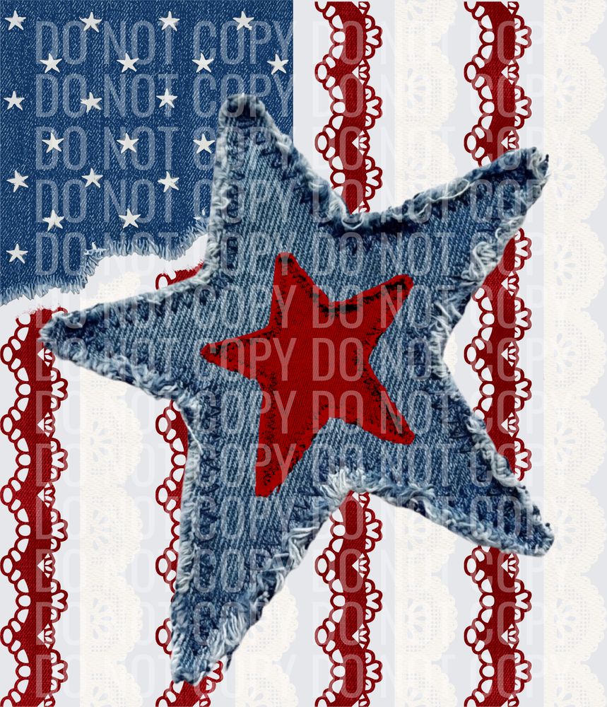 Denim star and flag