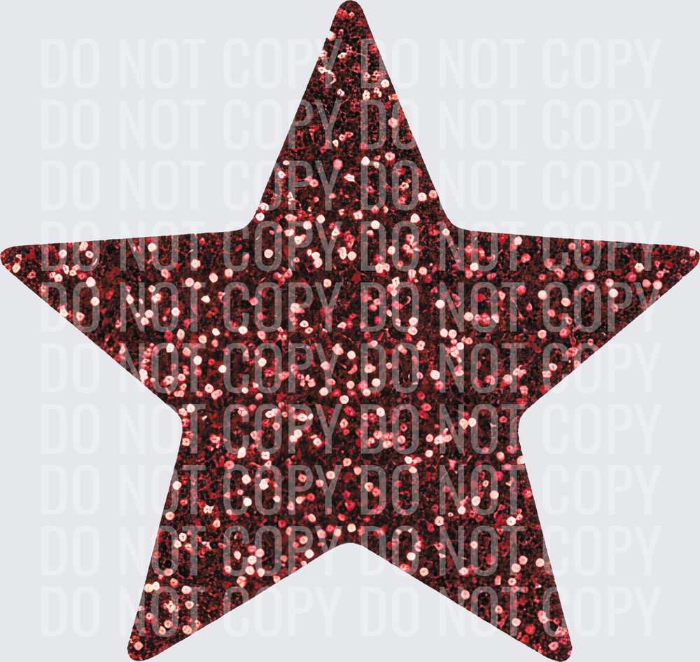 Maroon Glitter Star