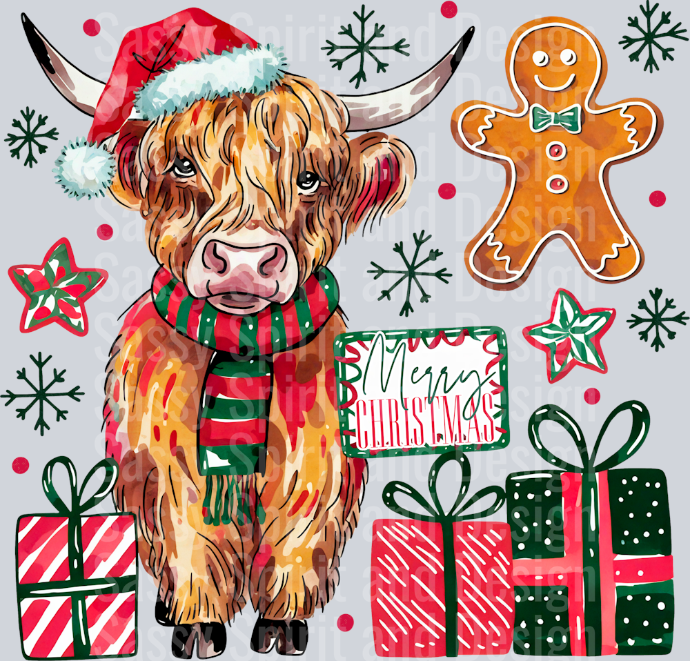 HighlandCowChristmasCollage