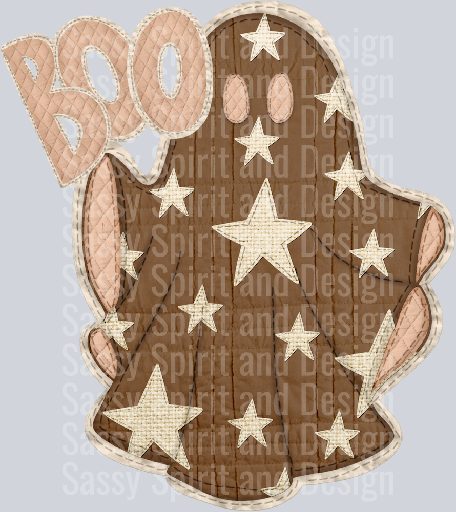 Neutral Quilted Boo Ghost