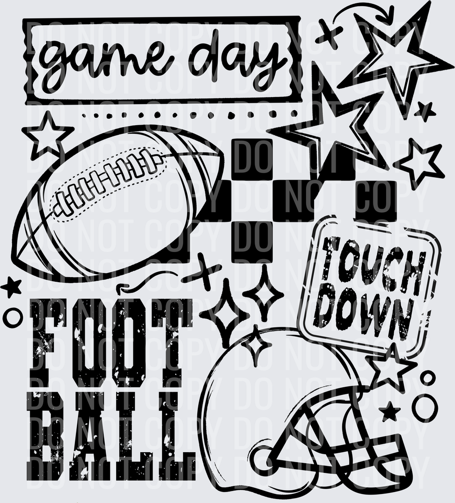 Football_Collage_Single_Color_Black