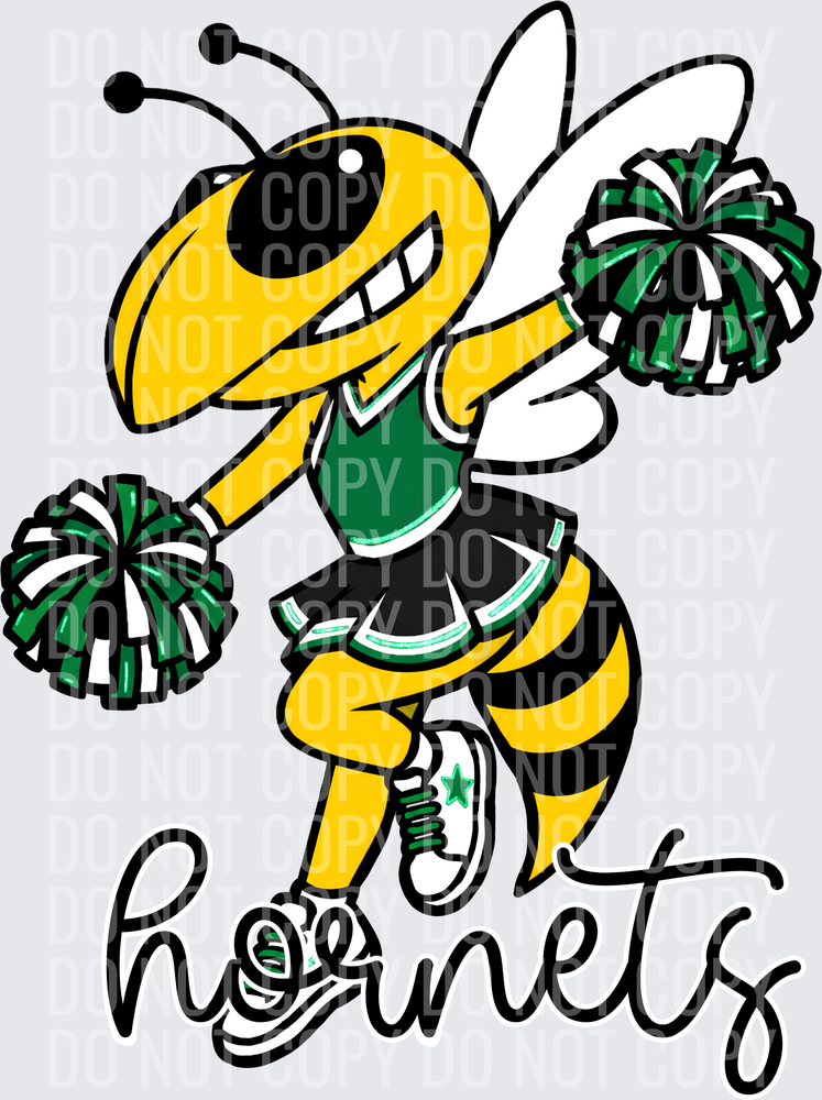 Hornets Cheer Green Black White