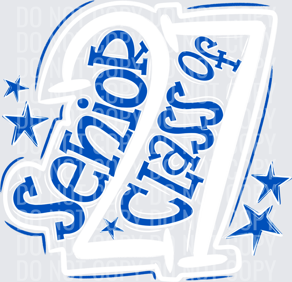 Senior Class Of 27 White Royal Blue