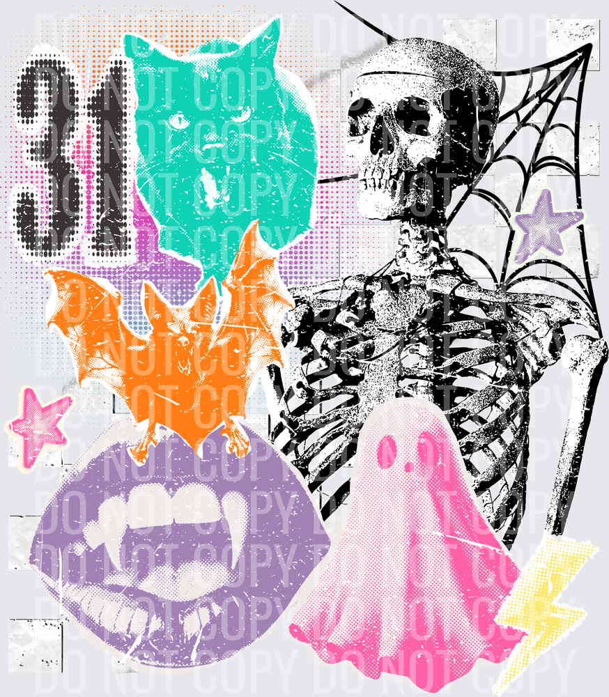 Halloween collage white