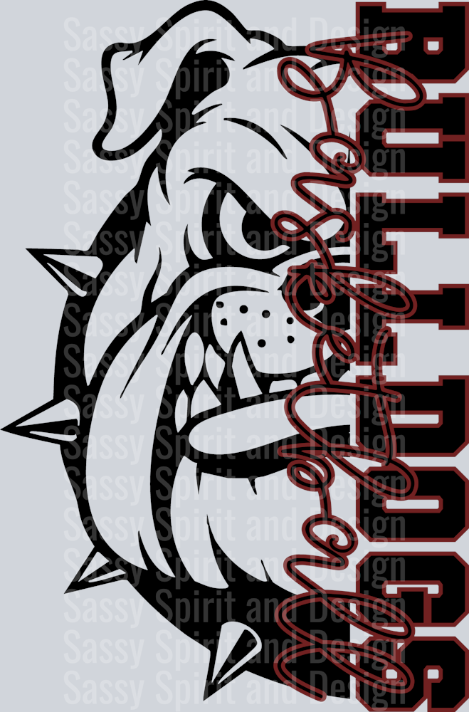 BULLDOGS BASKETBALL SPLIT FACE MAROON