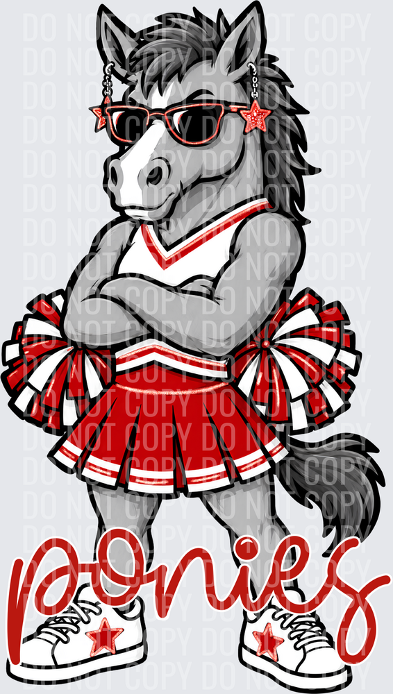 Ponies Cheer Red White