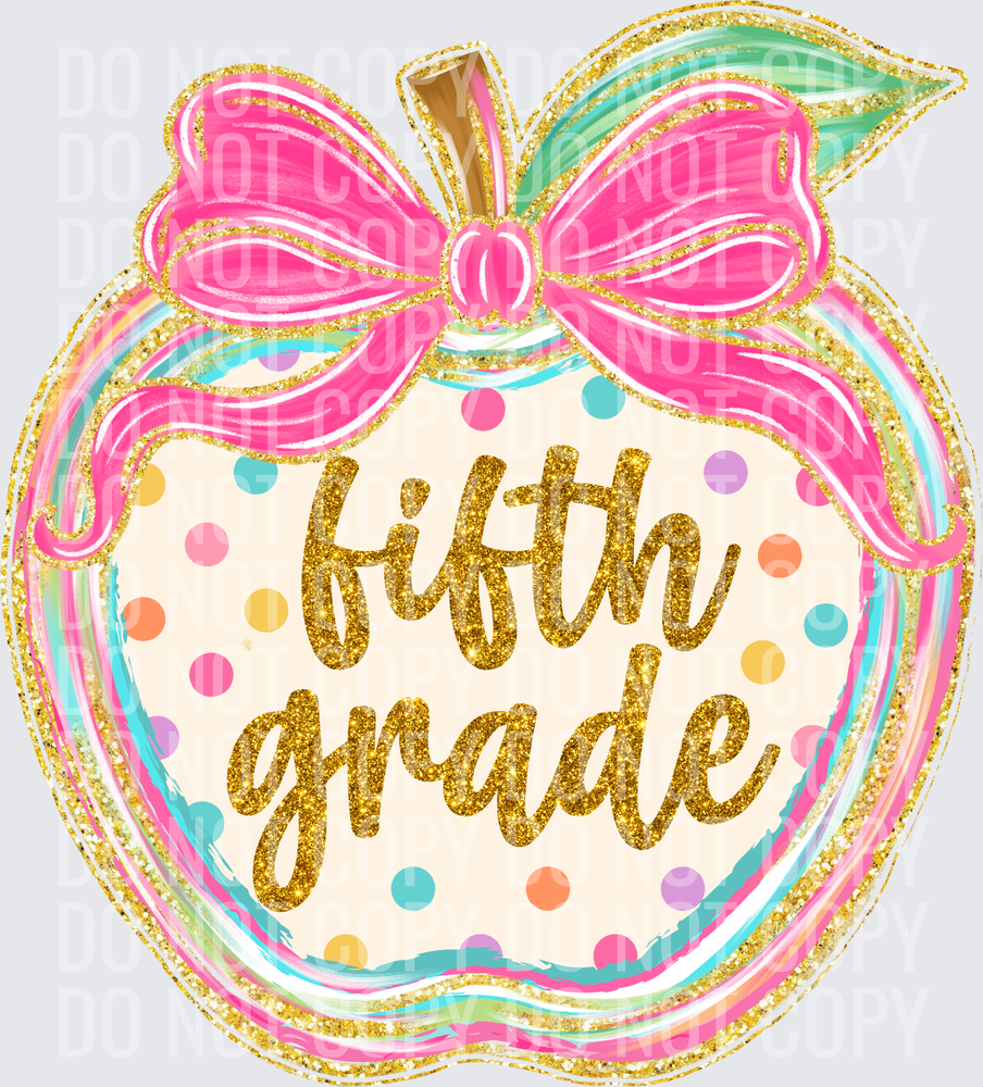 Fifth Grade Polka Dot Apple