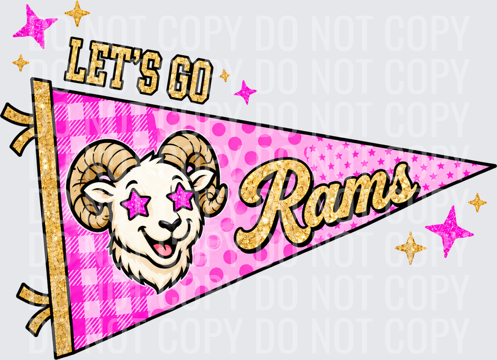 Cheerful Rams pennant with glitter stars_print_300dpi