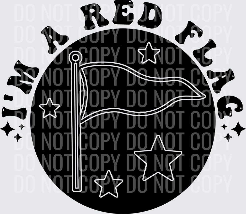 im a red flag wavy pocket