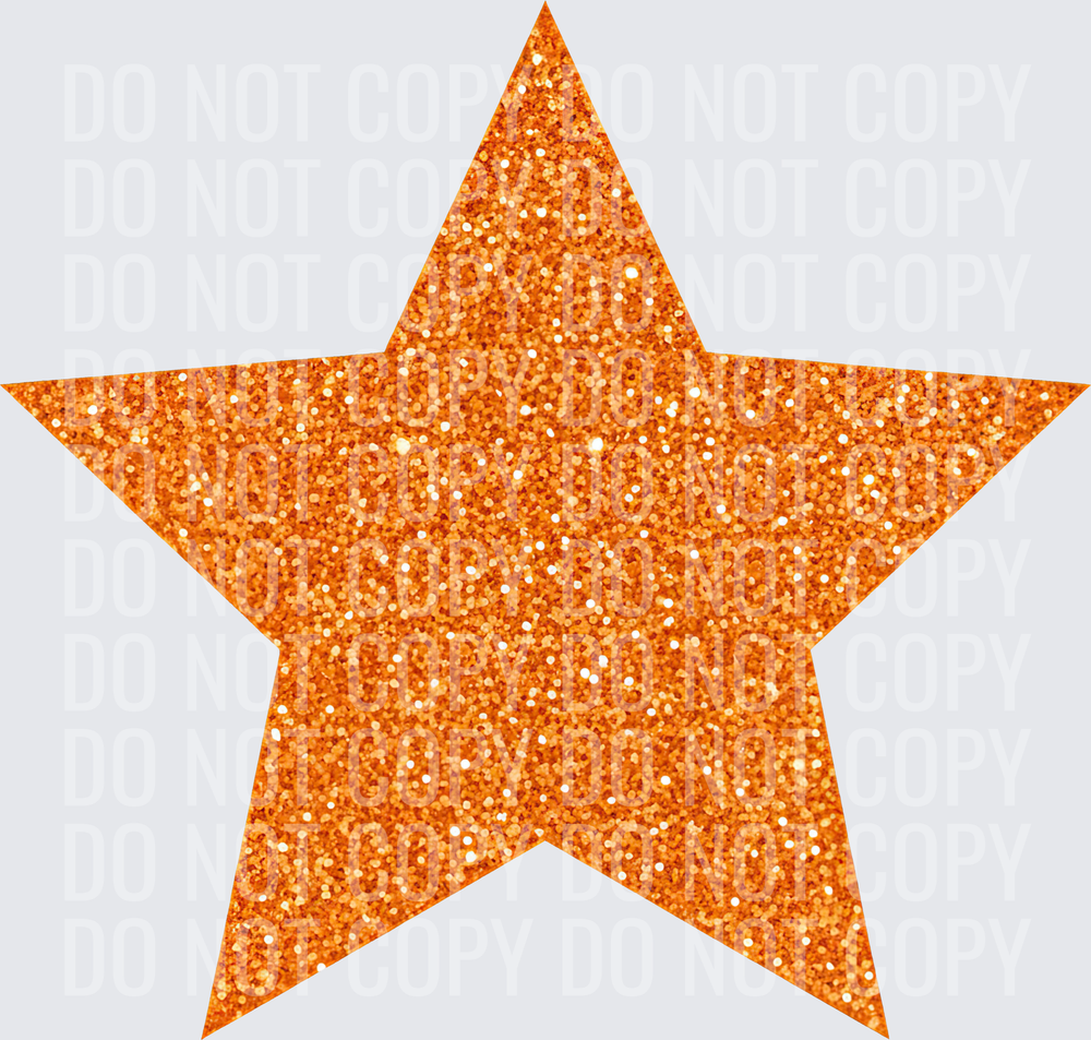 Orange Glitter Star