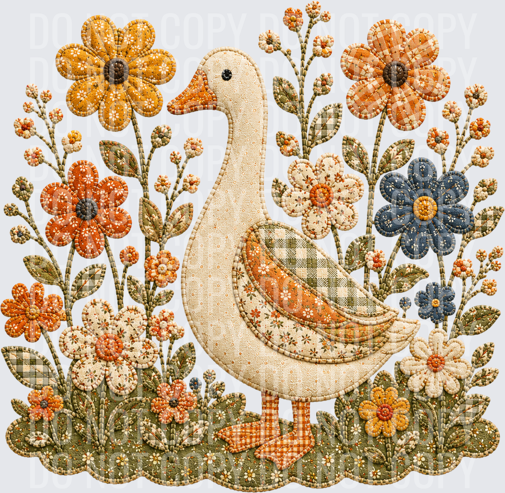 goose and flowers