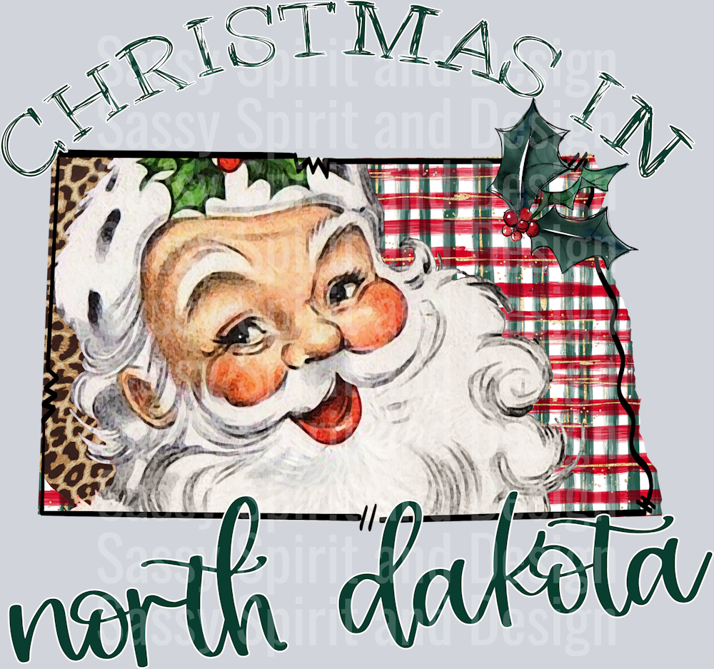 Christmas in State Santa State Set NORTH DAKOTA