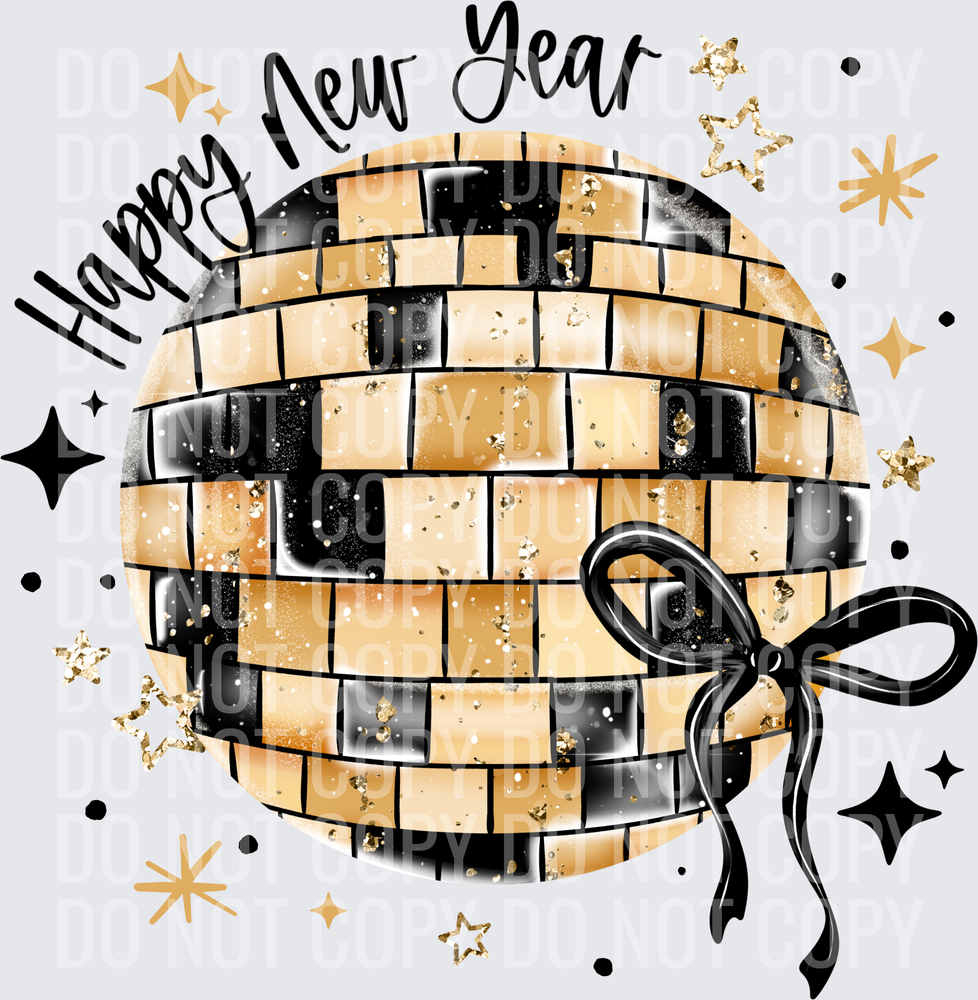 New Year disco ball black