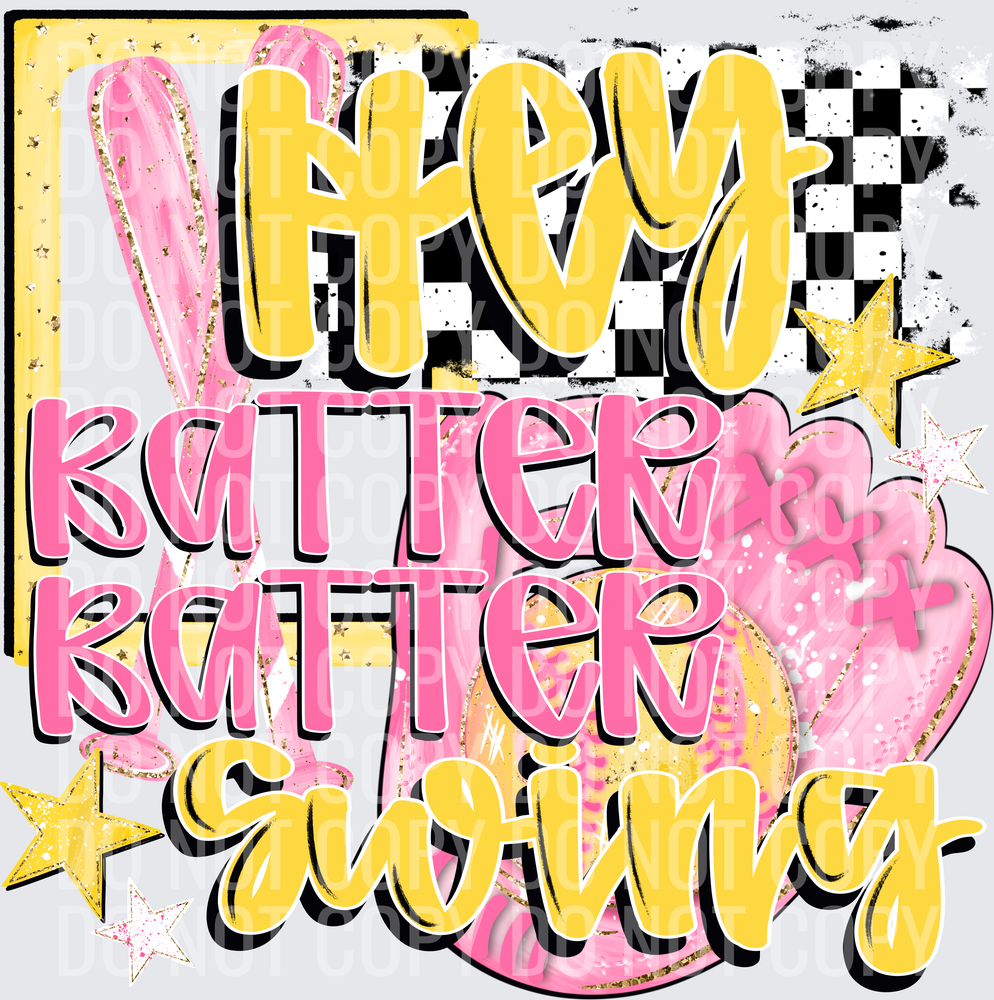 Hey Batter Batter Swing Preppy Softball