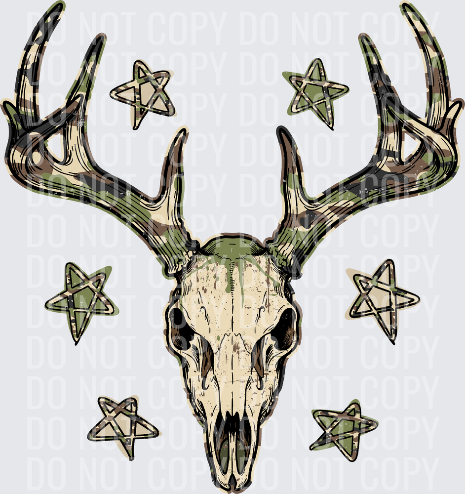 Striped Camo Deer Skull POCKET