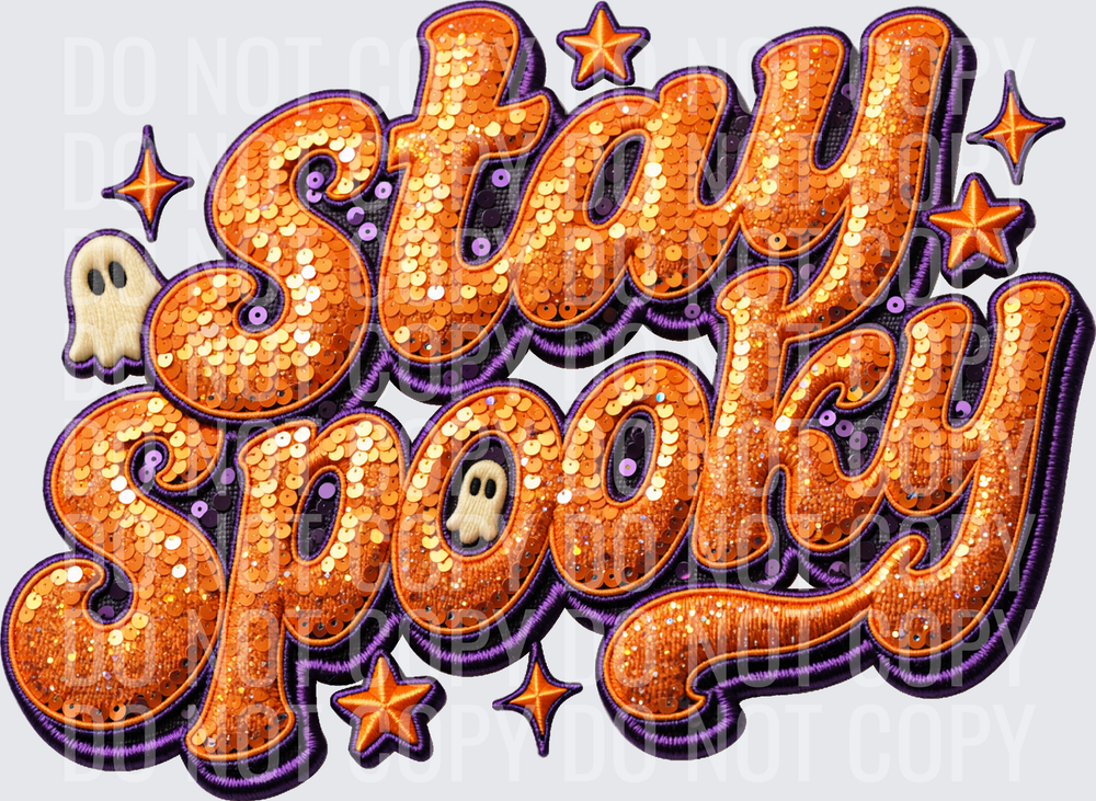 stay spooky sequin patch hwds