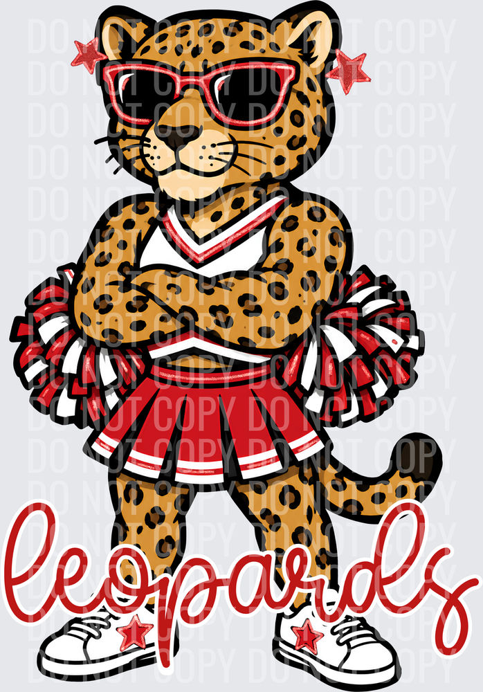 Leopards Cheer Red White