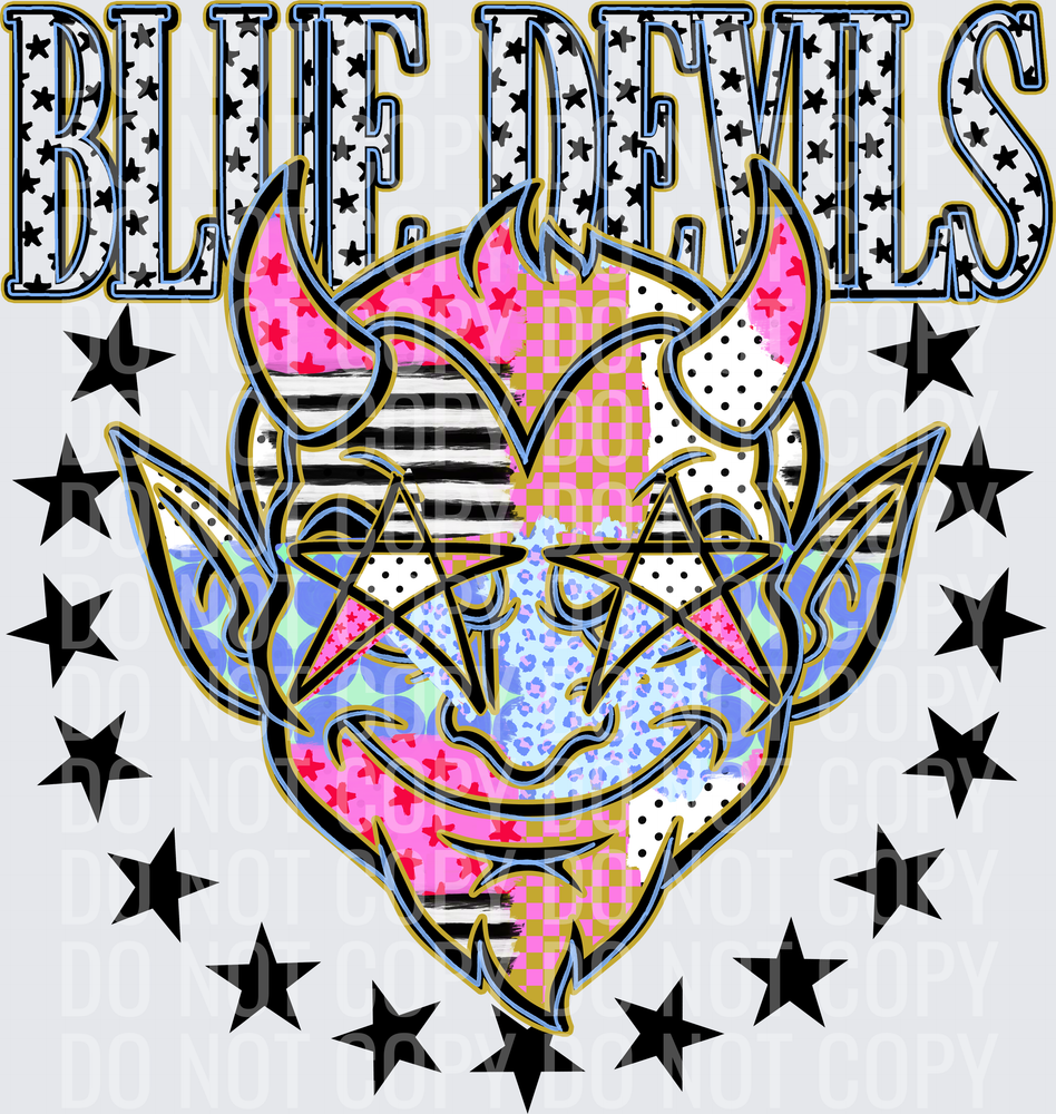 KayndiDesigns 09.26 Patchwork Varisty Stars Blue Devils