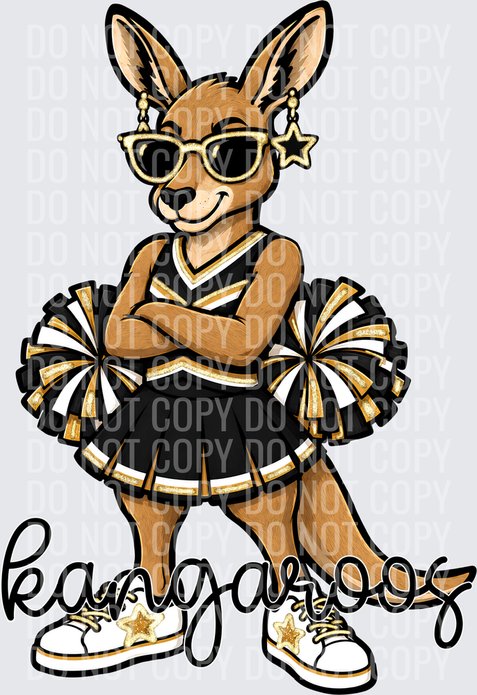Kangaroos Cheer Black Gold