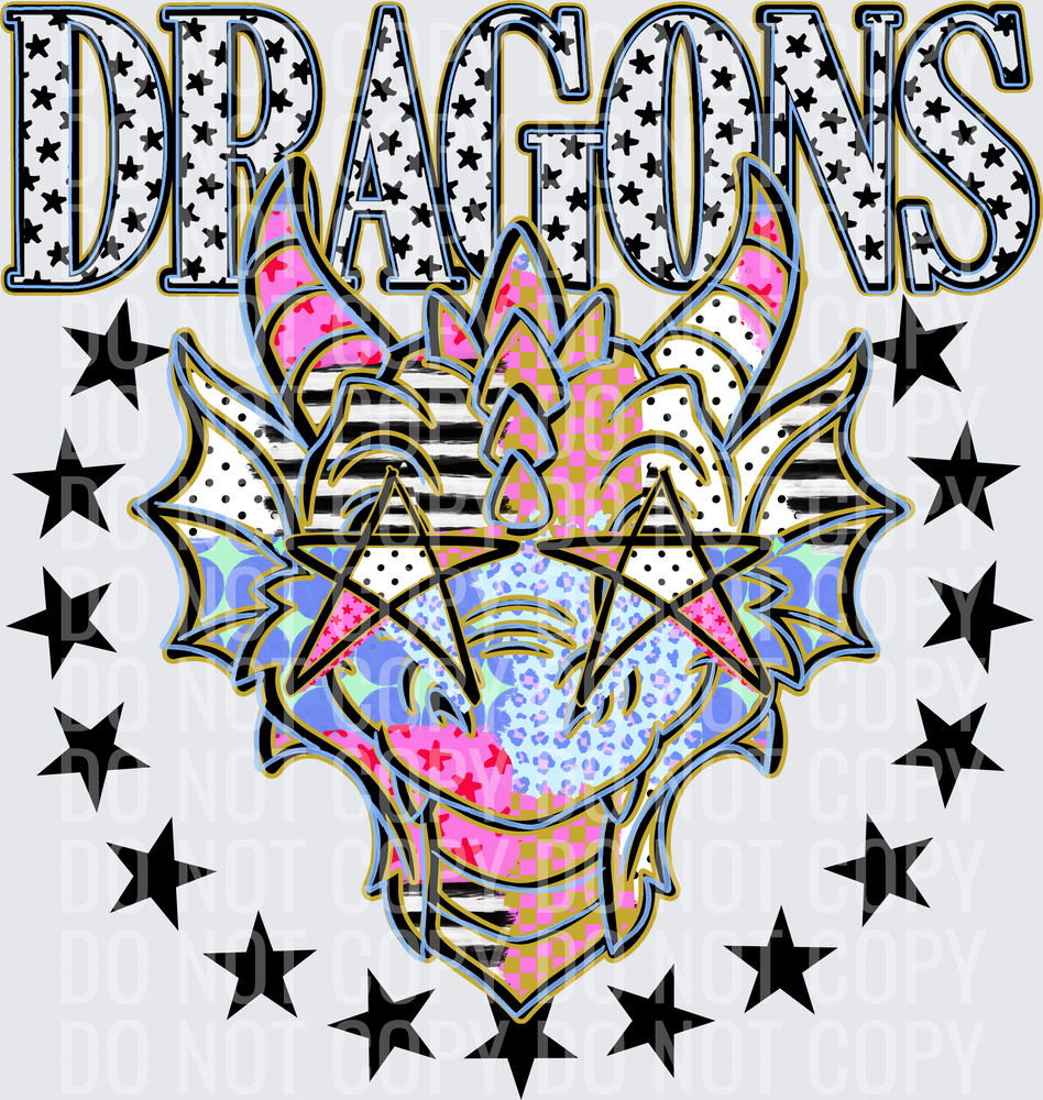 KayndiDesigns 09.26 Patchwork Varisty Stars Dragons