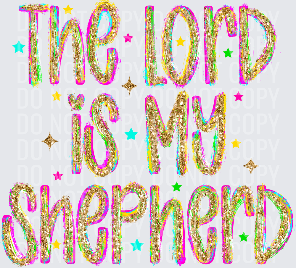 THE LORD IS MY SHEPHERD BRUSH GLITTER