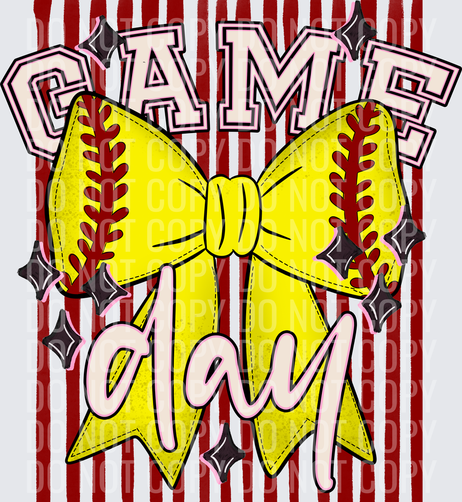 KayndiDesigns 05.26 Game Day Softball Bow Maroon