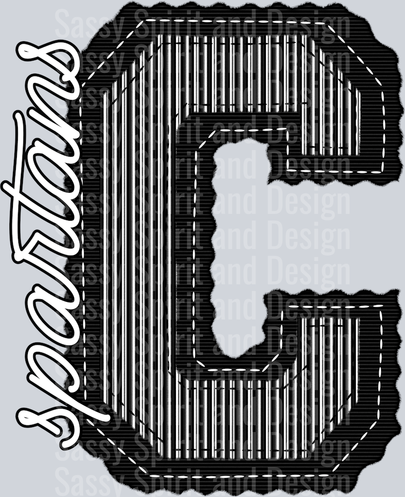 C SPARTANS BLACK WHITE SEERSUCKER