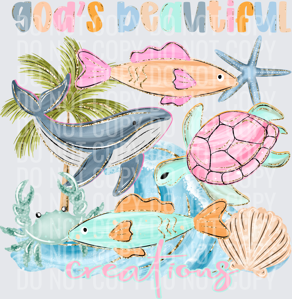 Gods beautiful creations (glitter text)