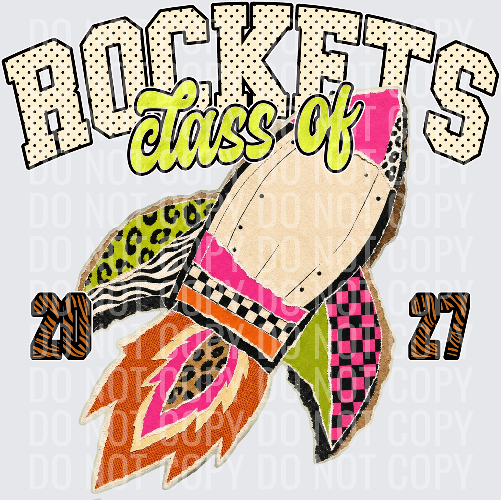 KayndiDesigns 10.26 Class of 2027 Bright Rockets