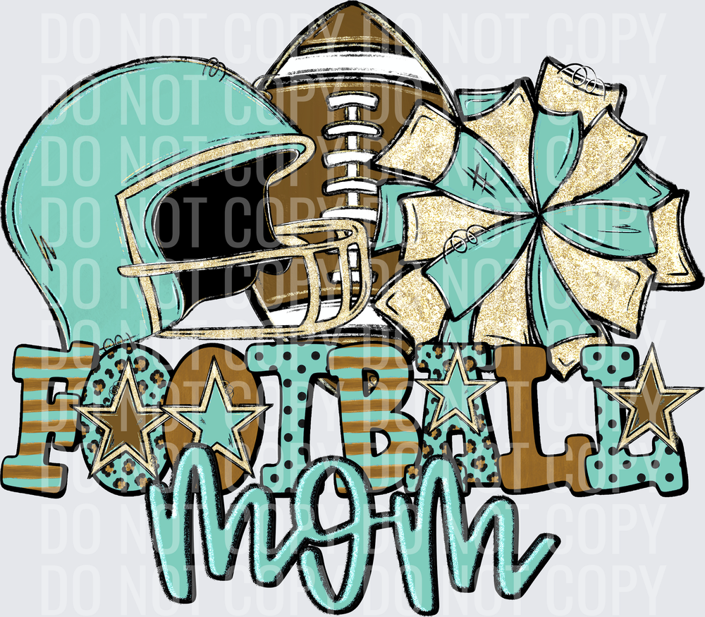 KayndiDesigns 08.26 Football Mom Teal