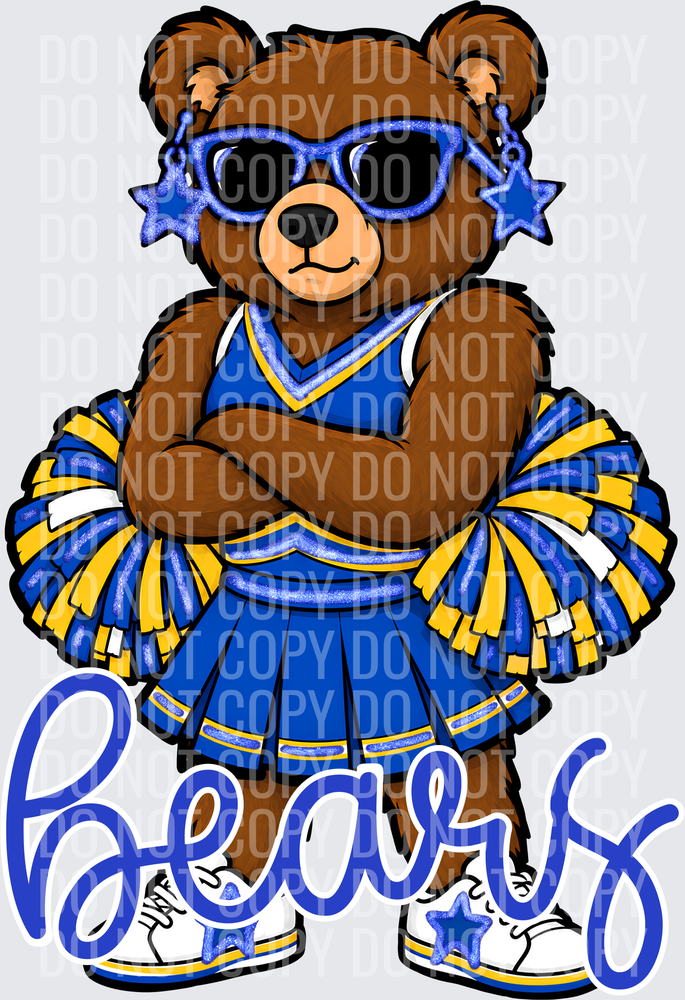 Bears Cheer Blue Yellow