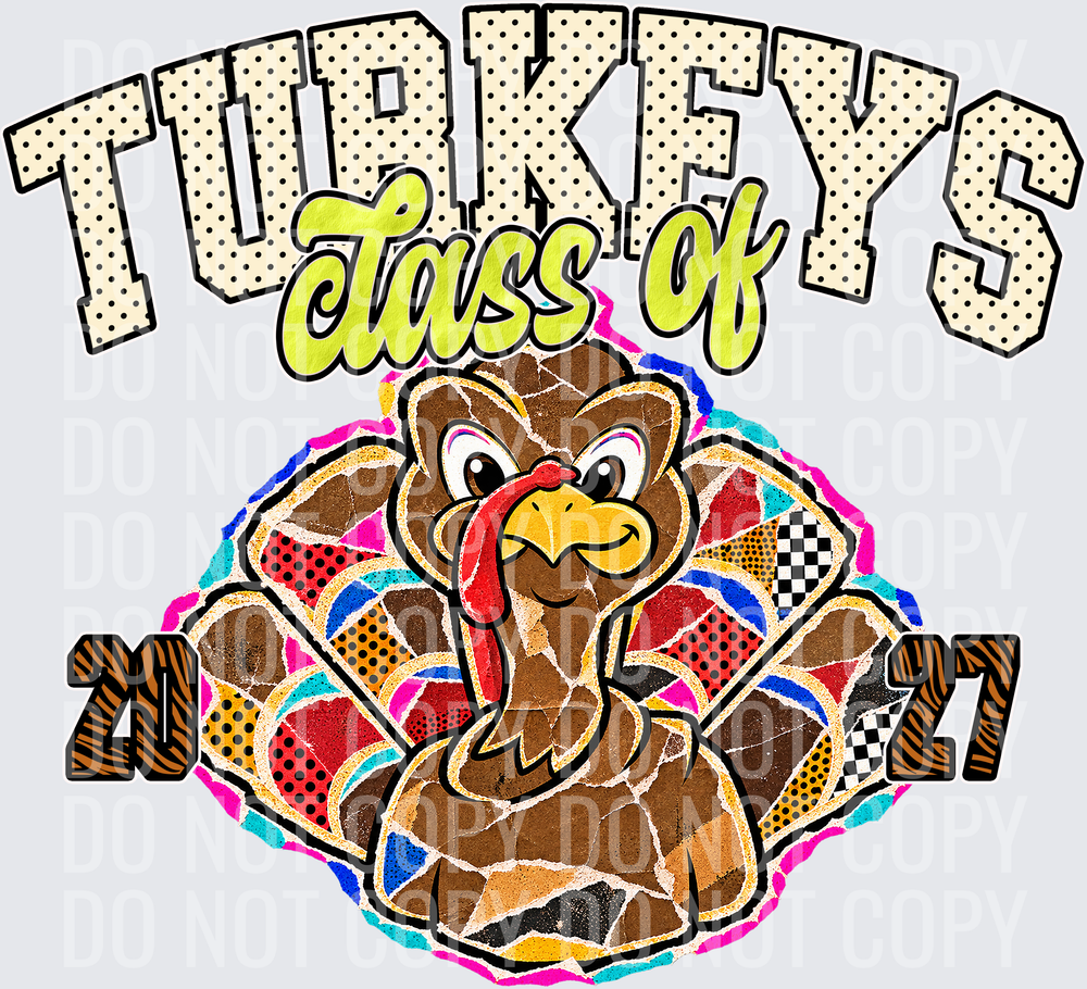 KayndiDesigns 10.26 Class of 2027 Bright Turkeys