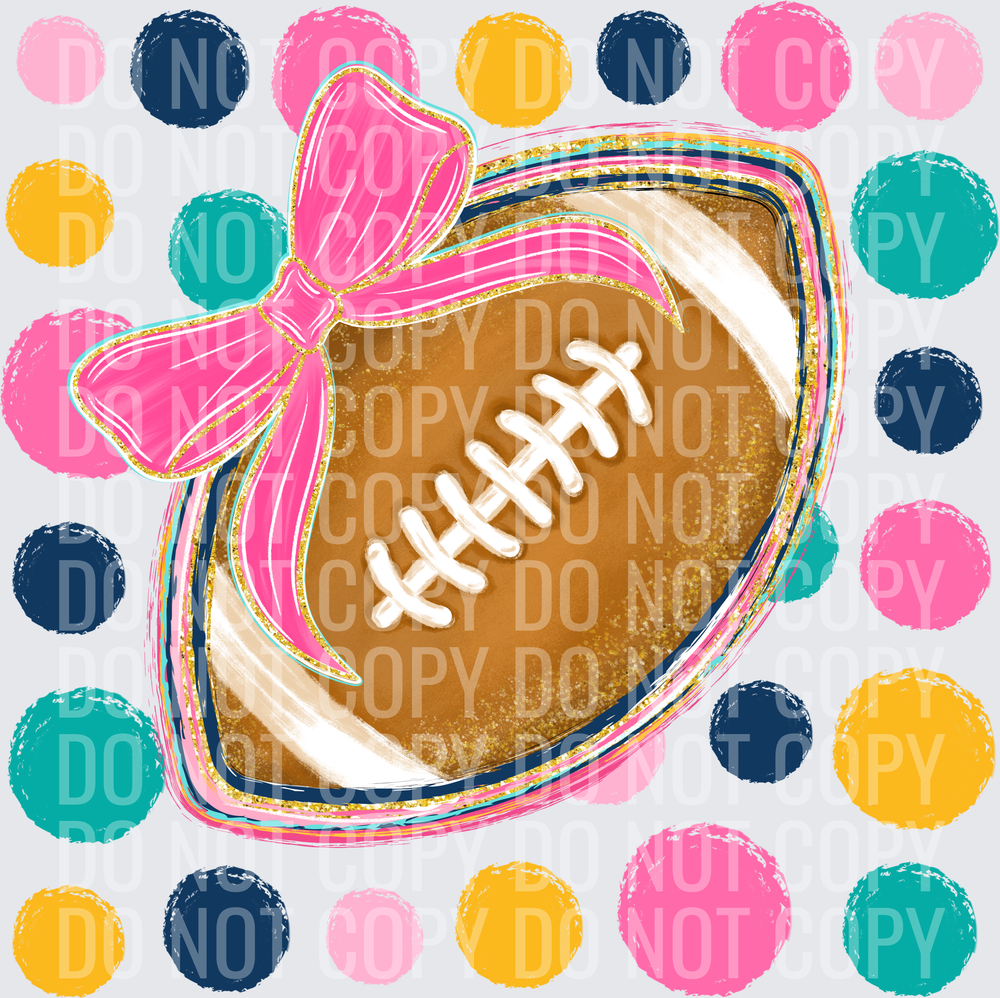 Polka Dot Football with Bow