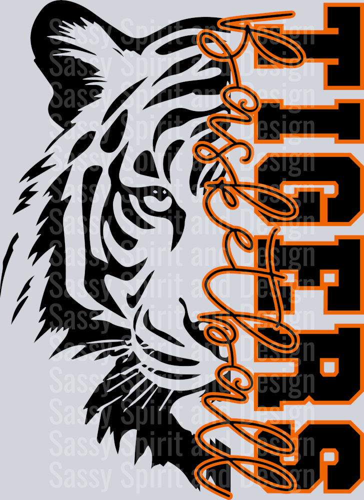 TIGERS BASKETBALL SPLIT FACE ORANGE