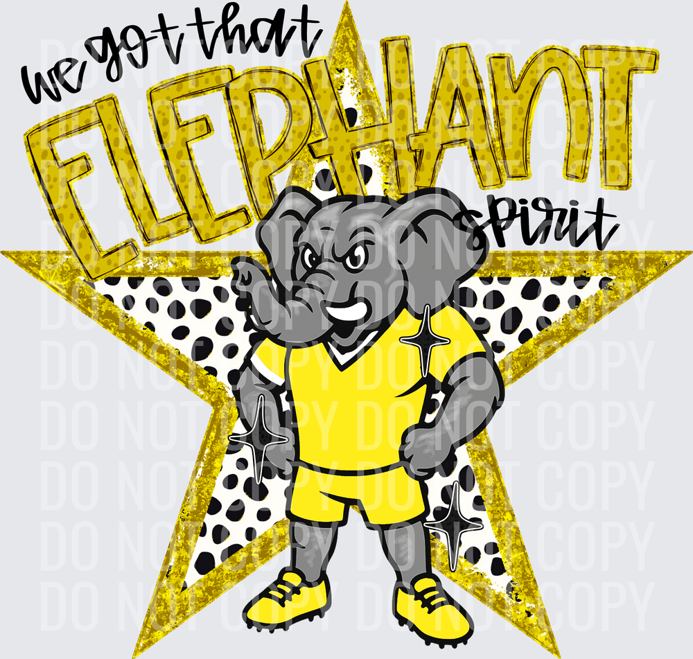 KayndiDesigns 09.26 We Got That Spirit Elephant Yellow