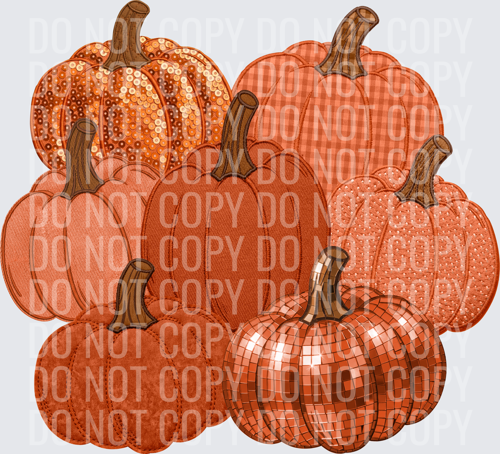 Faux pattern pumpkin collage