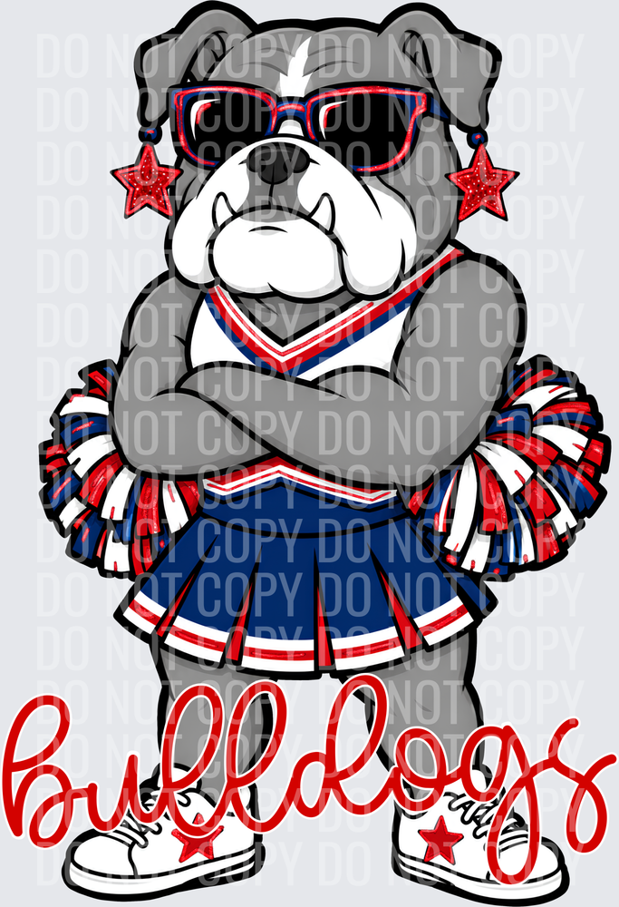 Bulldogs Cheer Red Blue White