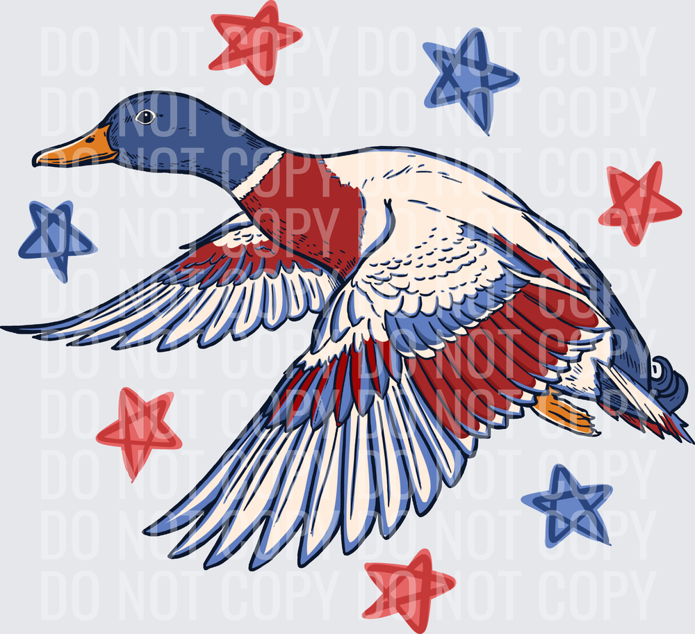Patriotic Striped Mallard Duck POCKET