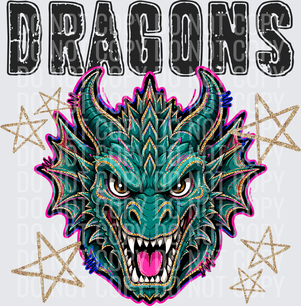 KayndiDesigns 08.26 Grunge Varsity Dragons