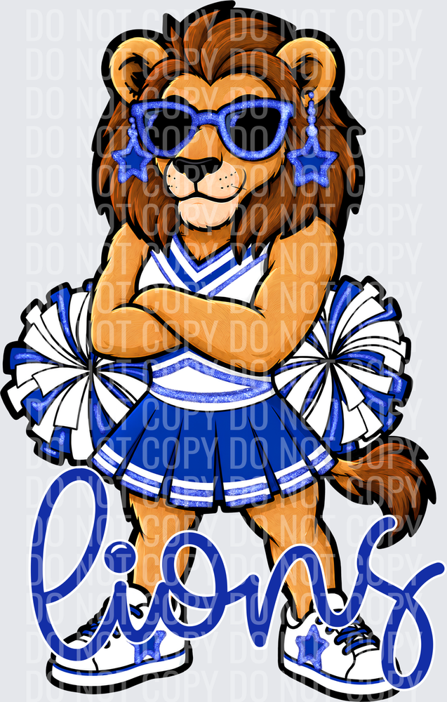 Lions Cheer Blue White