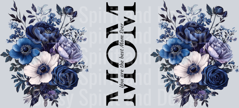 best mom ever blue purple white floral