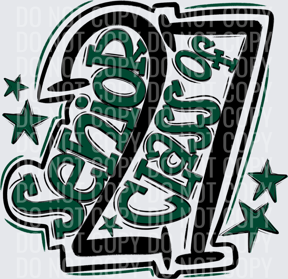 Senior Class Of 27 Black Dark Green