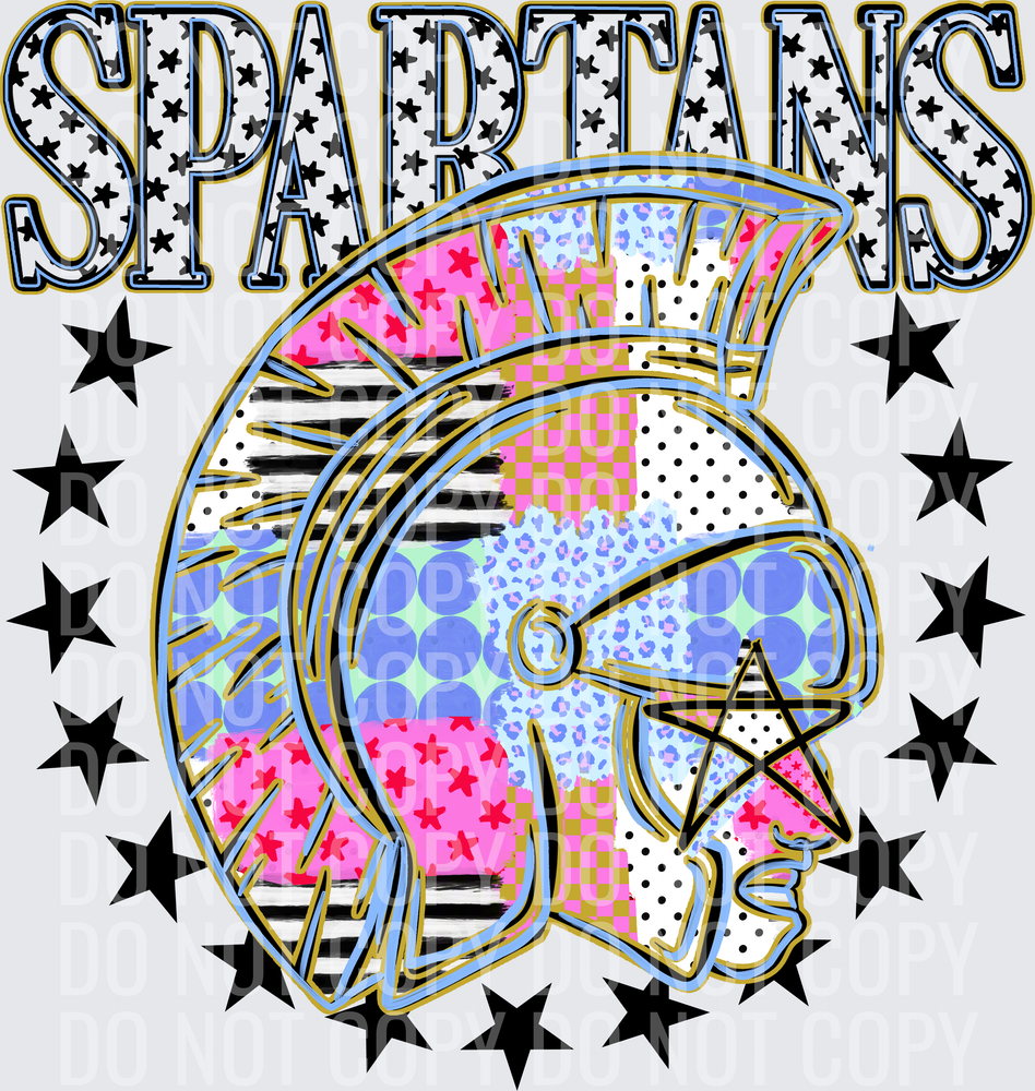 KayndiDesigns 09.26 Patchwork Varisty Stars Spartans