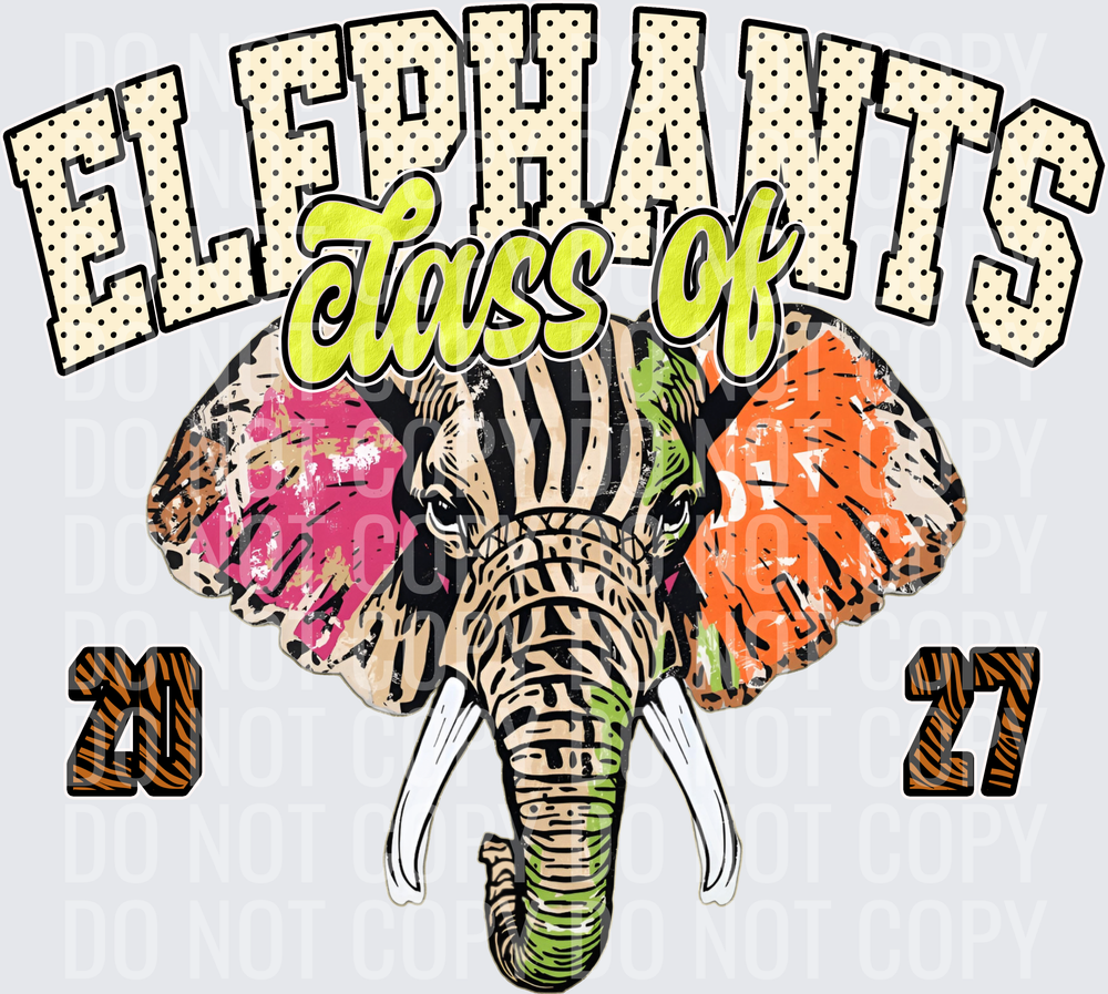 KayndiDesigns 10.26 Class of 2027 Bright Elephants