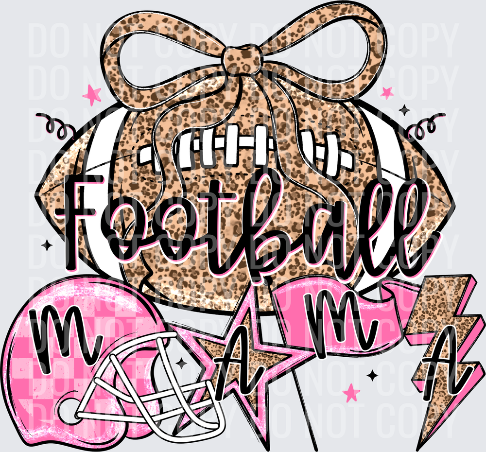 Preppy leopard Football mama