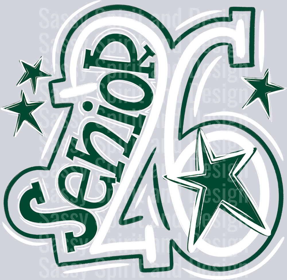 Senior 2026 White Dk Green